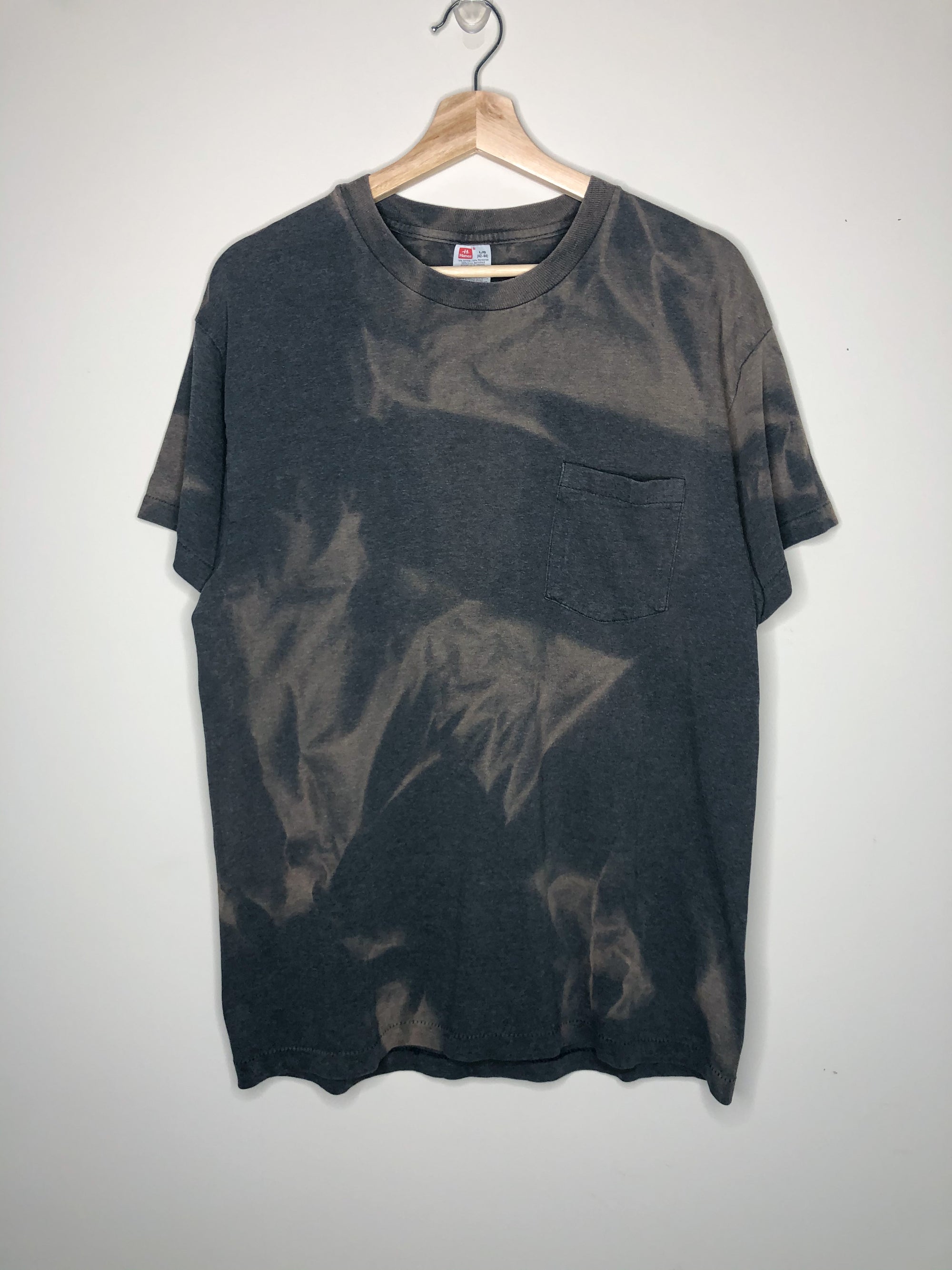 1990s Sun Faded Charcoal Blank Pocket Tee