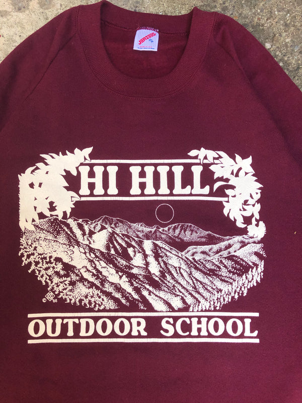 1980s Burgundy "Hi Hill Outdoor School" Sweatshirt