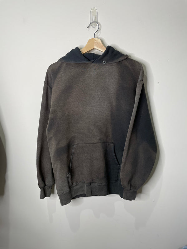 1980s Sun Faded Black Blank Hoodie (M)