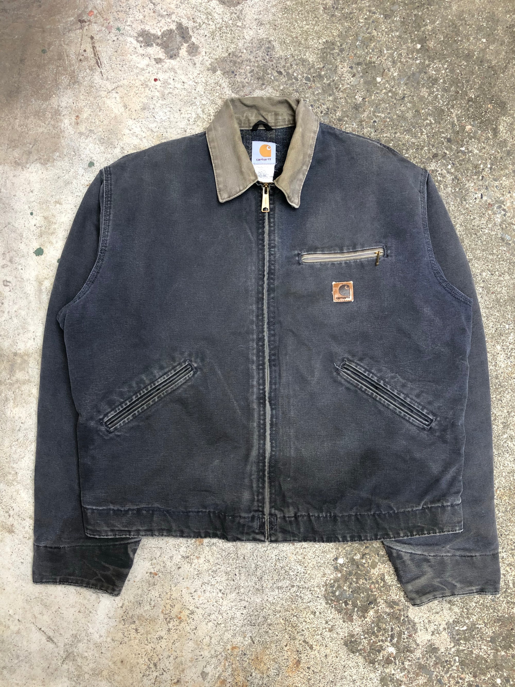 1990s Carhartt Faded Grey Lined Work Jacket