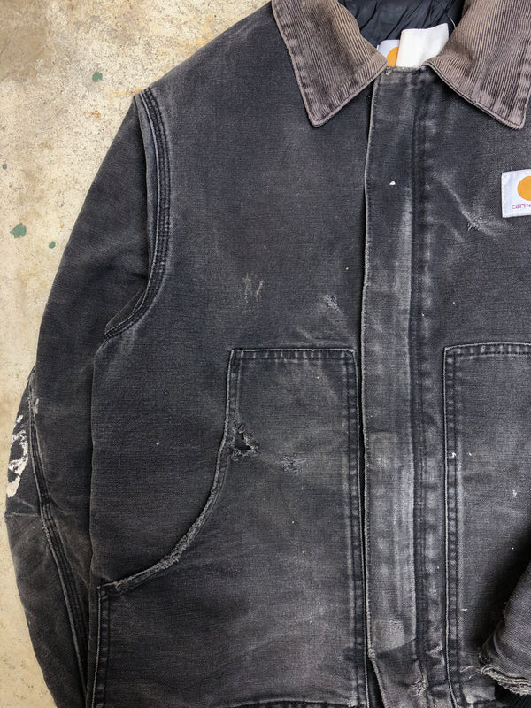 1990s Carhartt Faded Black Quilted Arctic Jacket (S/M)