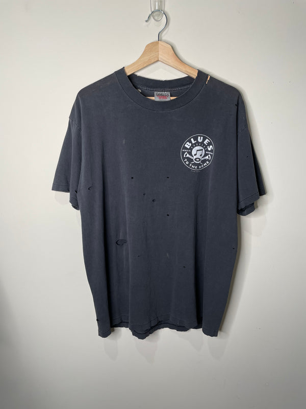 1990s “Blues To The Bone” Distressed Tee (L)