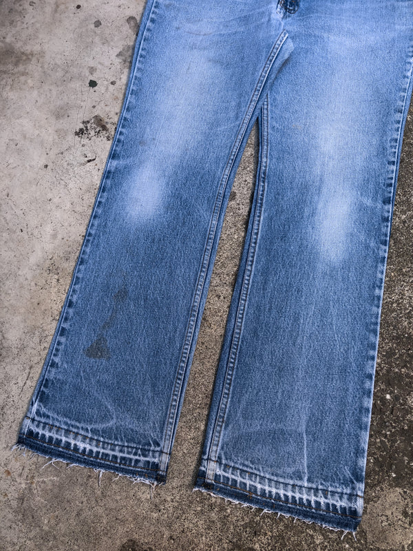 1990s Orange Tab Levis Repaired Blue 517 Released Hem (34X30)