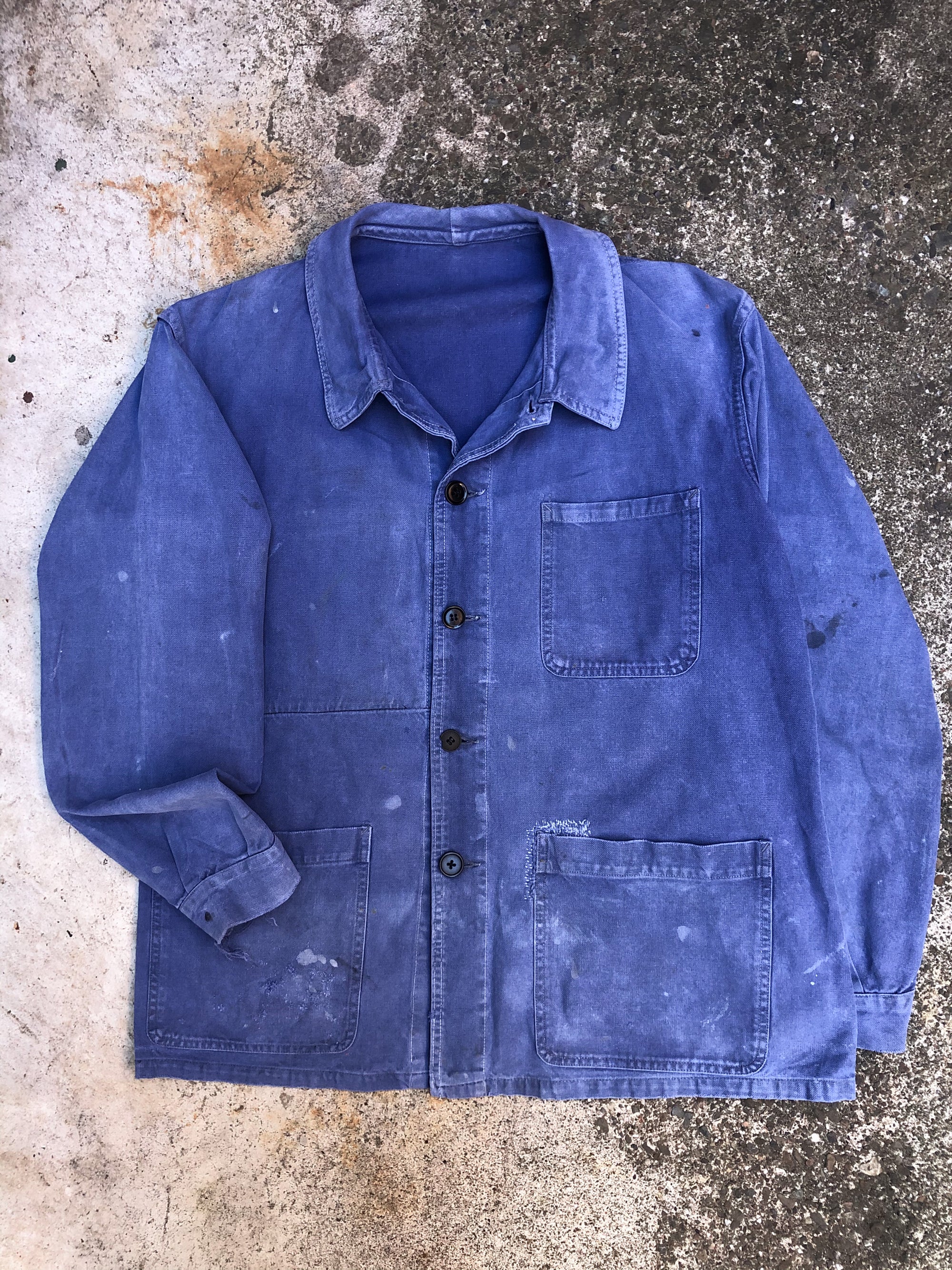 1960s Faded Repaired French Chore Jacket