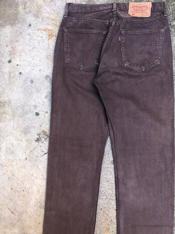 1990s Levis Faded Chocolate Brown 501 (29X30)