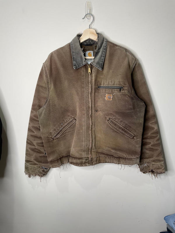 Carhartt Sun Faded Dark Brown Lined Work Jacket (M/L)