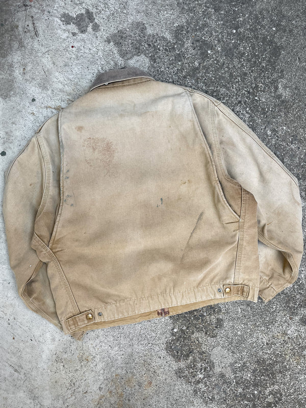 1970s Carhartt Faded Tan Talon Zip Lined Work Jacket