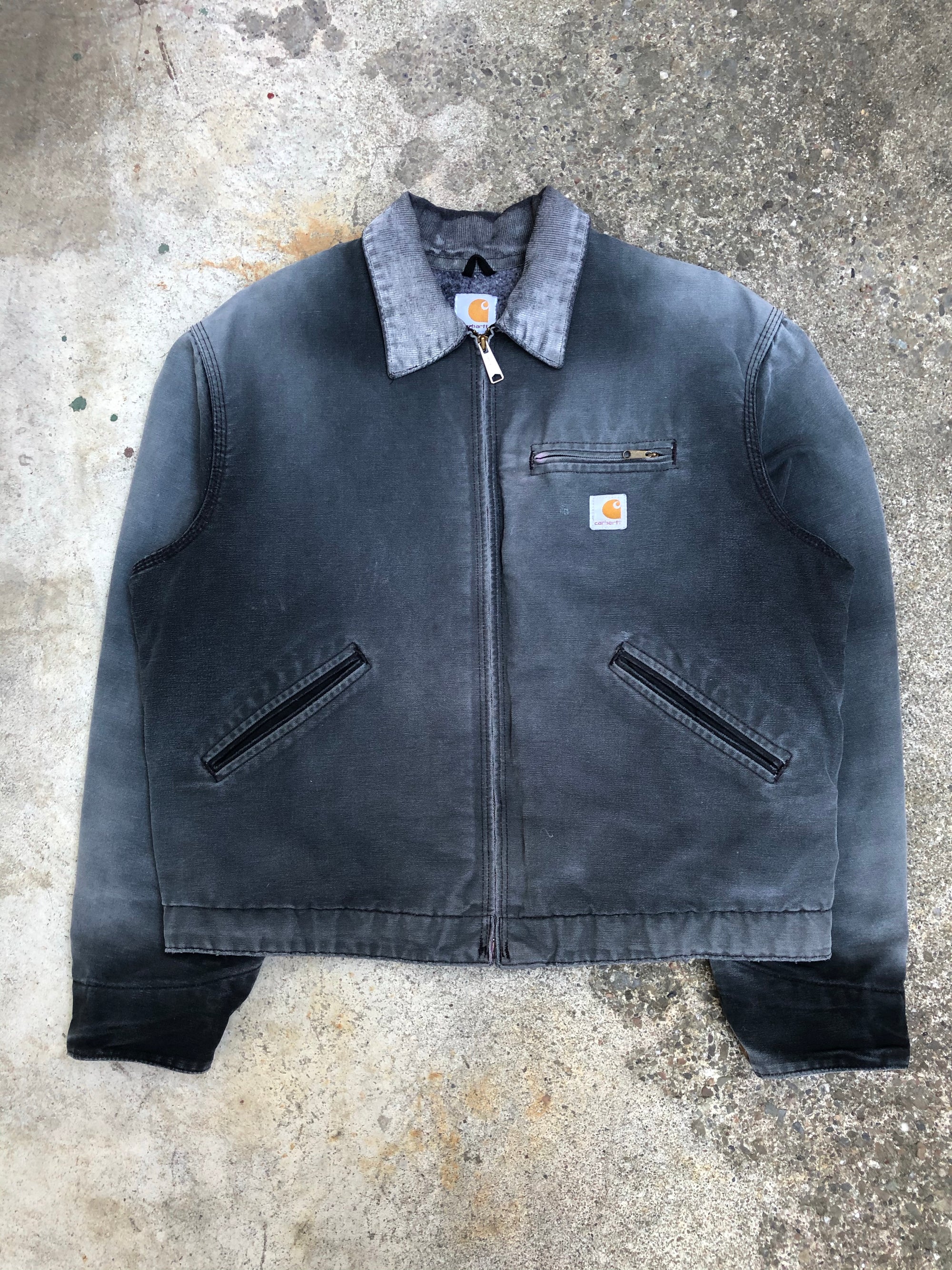 1990s Carhartt Shadow Black Lined Work Jacket