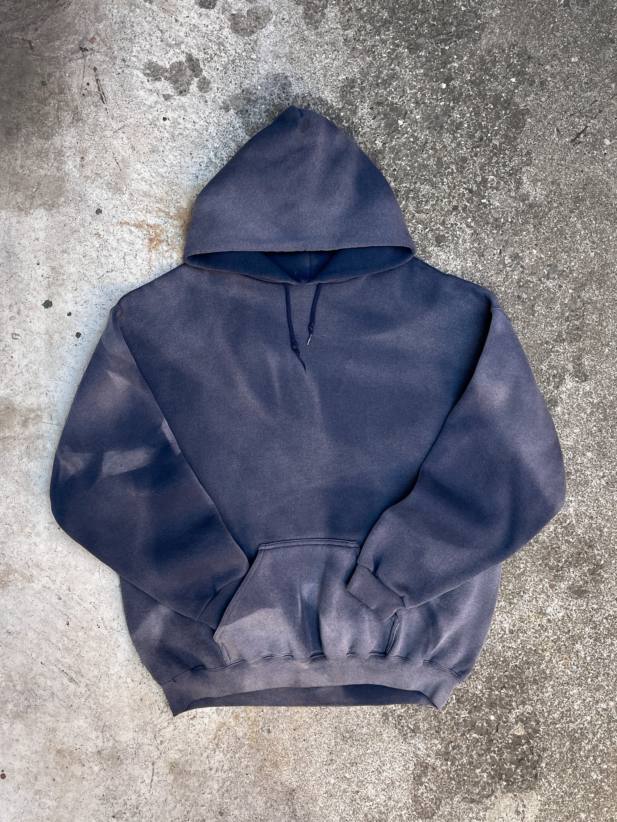 1990s Sun Faded Indigo Navy Hoodie