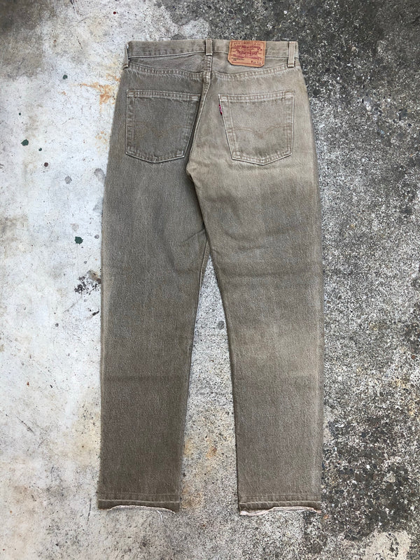 1990s Levis Dusty Brown 501 Split Released Hem (28X27)