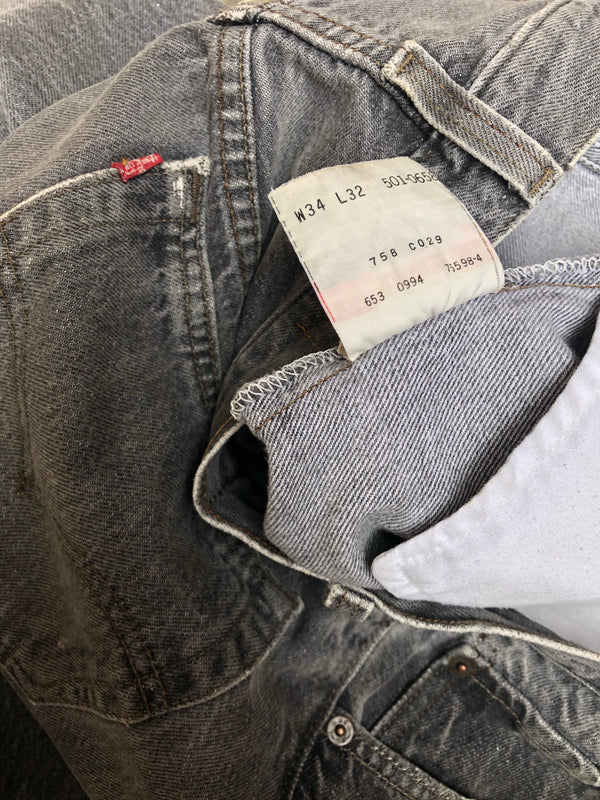 1990s Worn In Dark Grey Levis 501 (32X31)