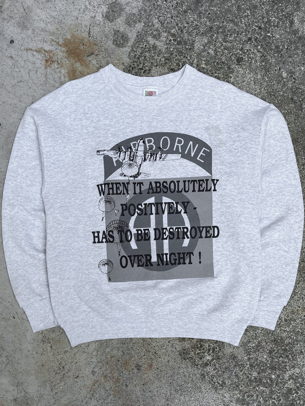 1990s “Airborne” Heather Grey Sweatshirt (M)