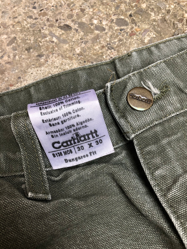 Carhartt B136 Moss Green Double Front Knee Work Pants (29X29)