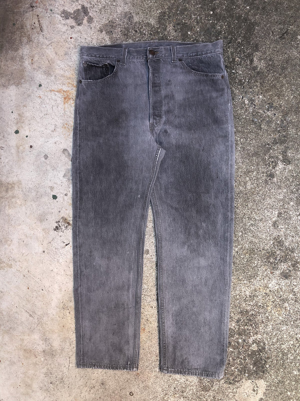 1990s Levis Worn In Grey 501 (34X28)