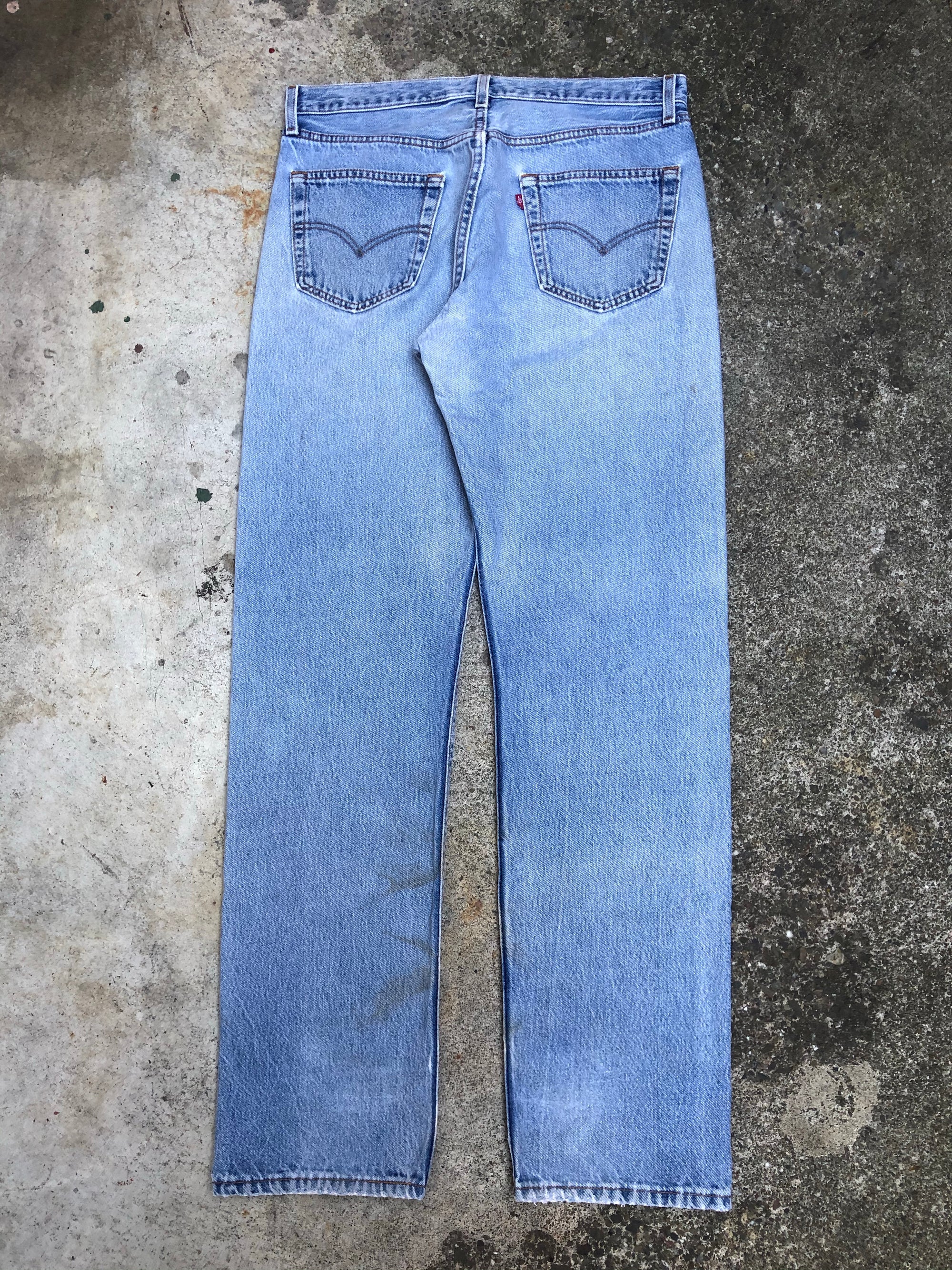 1990s Levis Repaired Faded Blue 501 (33X33)