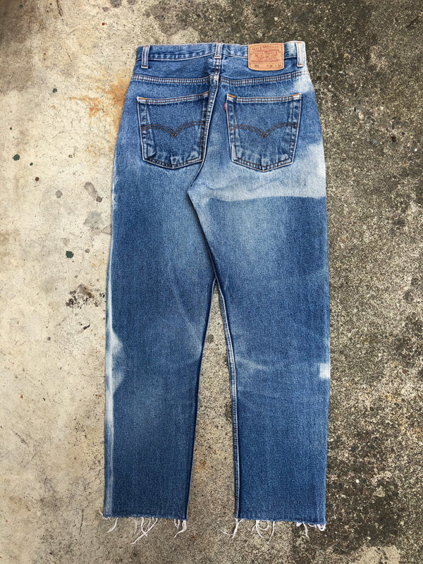 1990s Levis Sun Faded Blue Raw Hem 501 (28X26)