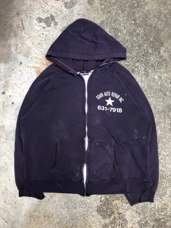 1980s Faded “Starr Auto Repair” Thermal Zip Up Hoodie