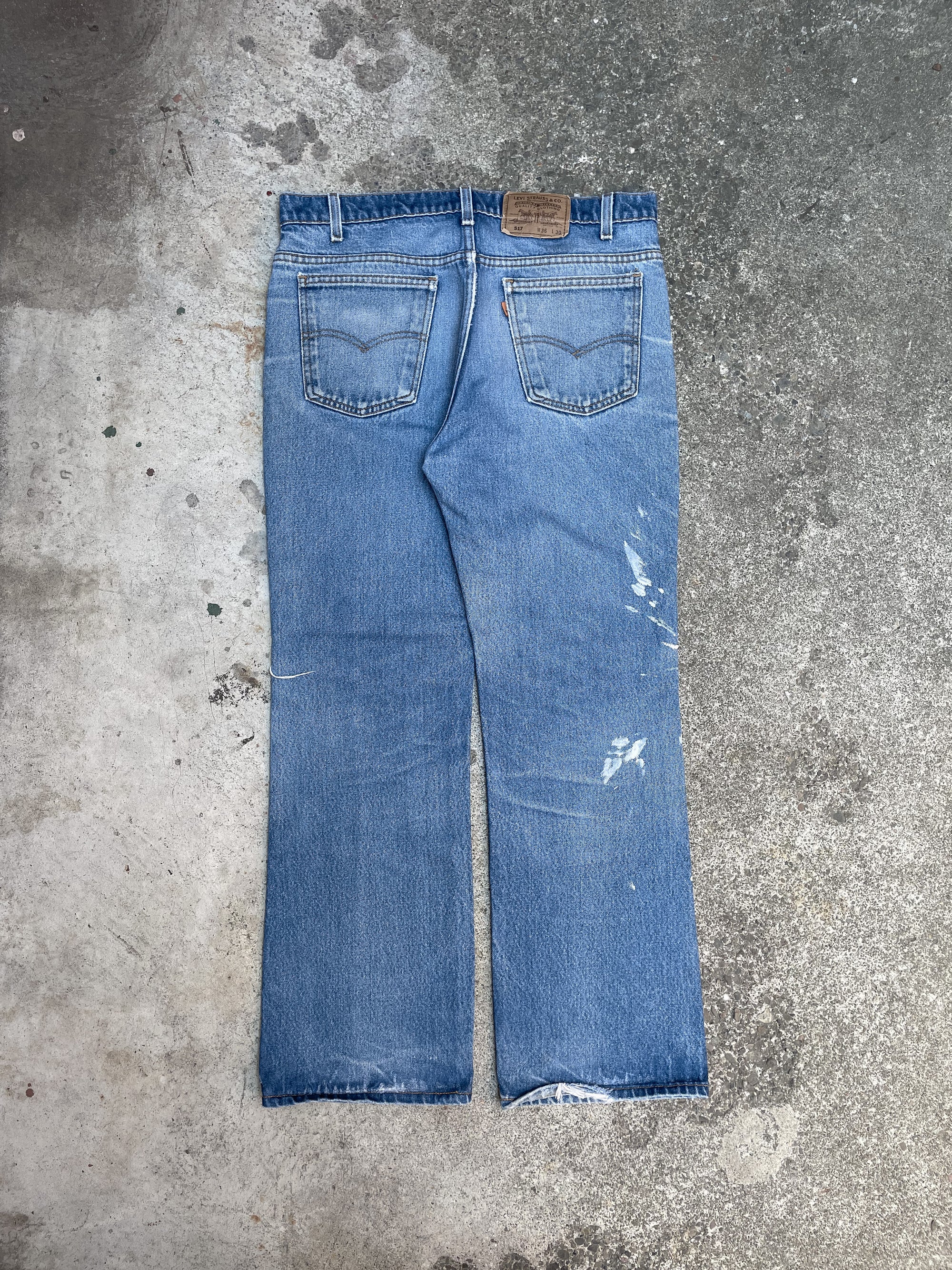 1990s Orange Tab Levi’s Painted Distressed Blue 517 (34X28)