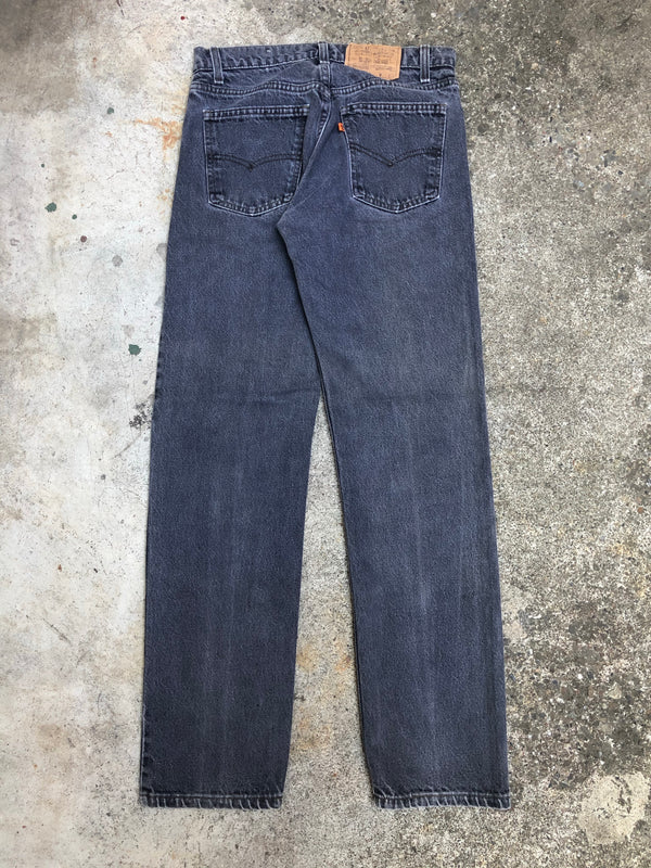 1980s Orange Tab Levis 505 Worn In Grey (29X30)