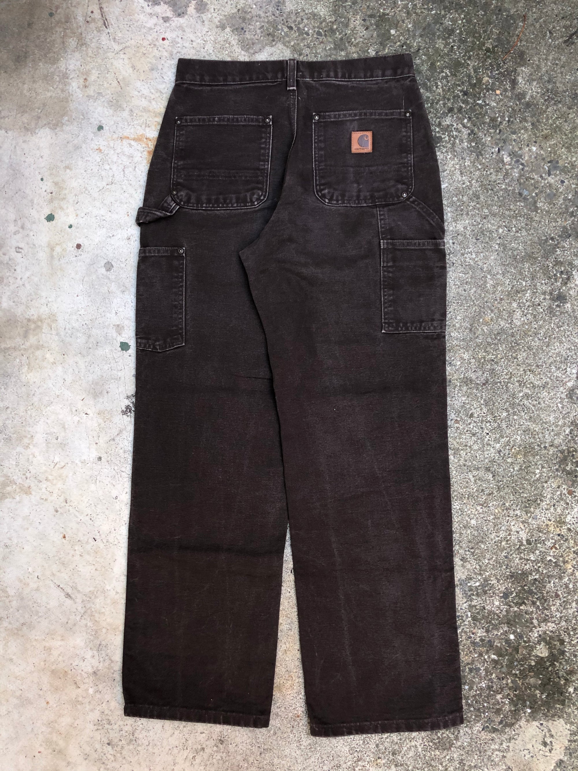 Carhartt B136 Dark Brown Double Front Knee Work Pants (28X29)