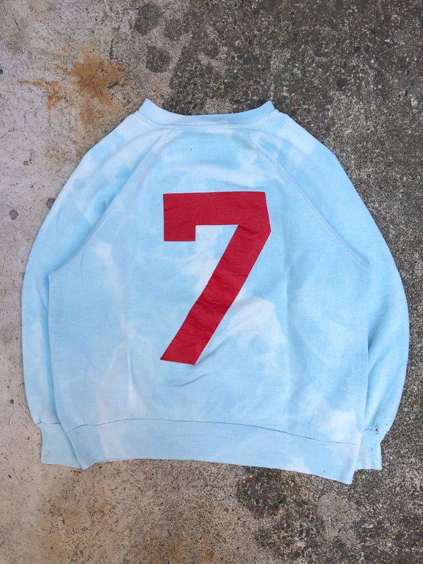 1970s Sun Faded Sky Blue “Roller Derby” Raglan Sweatshirt