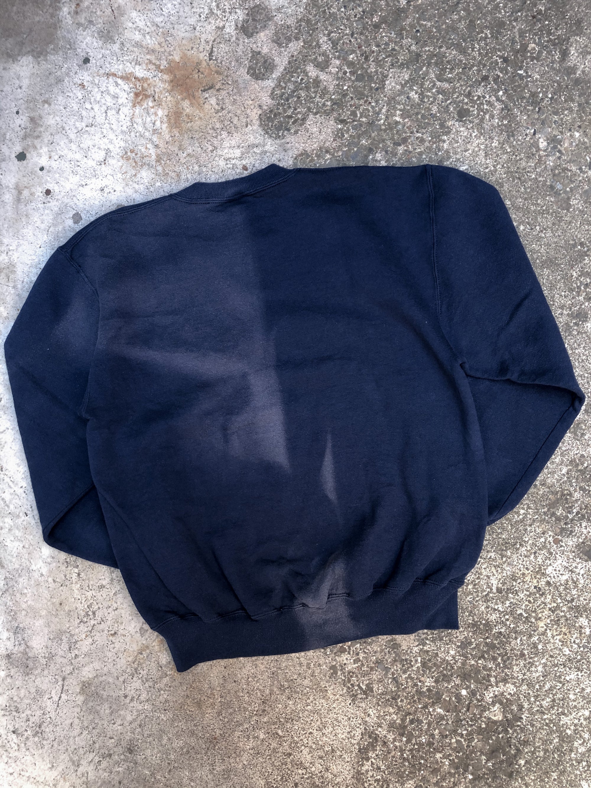 1990s Russell Sun Faded Navy Blank Sweatshirt