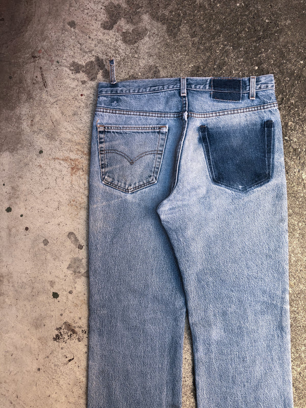 1990s Levis Distressed Faded Blue 517 Removed Pocket (33X34)