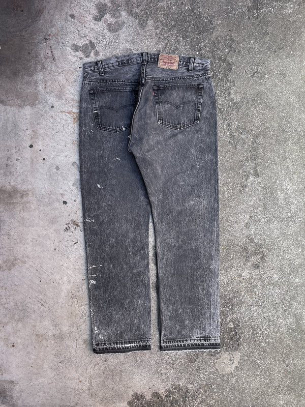 1980s Levi’s Faded Charcoal 501 Released Hem (36X30)