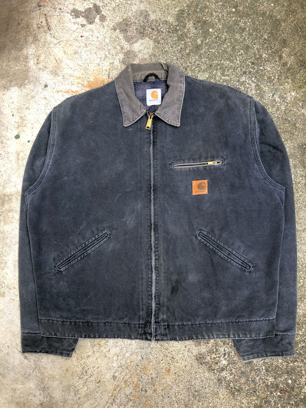 1990s Carhartt Faded Petrol Blue Lined Work Jacket (XL)