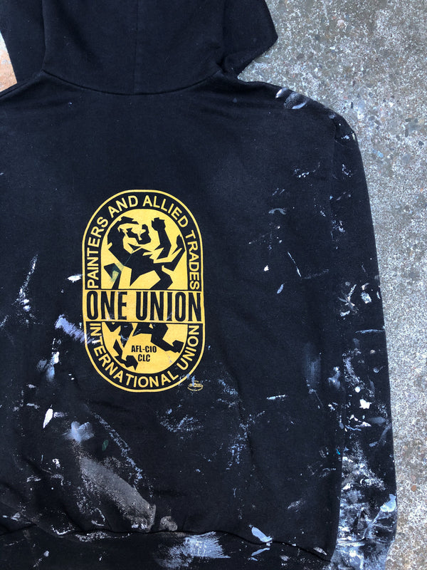 1990s Faded Black Painted “Painters Union” Hoodie