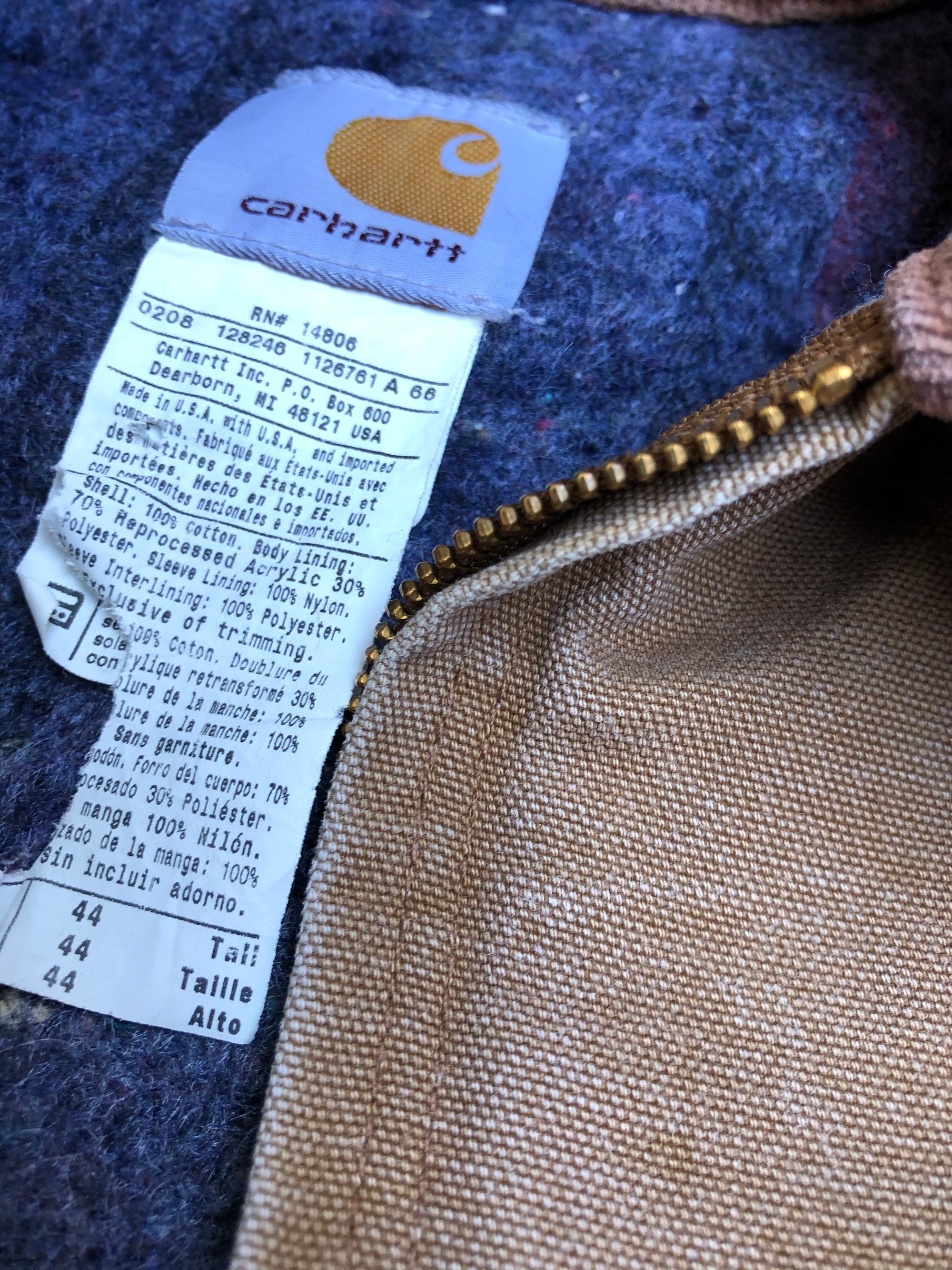 1990s Carhartt Worn In Tan Lined Work Jacket