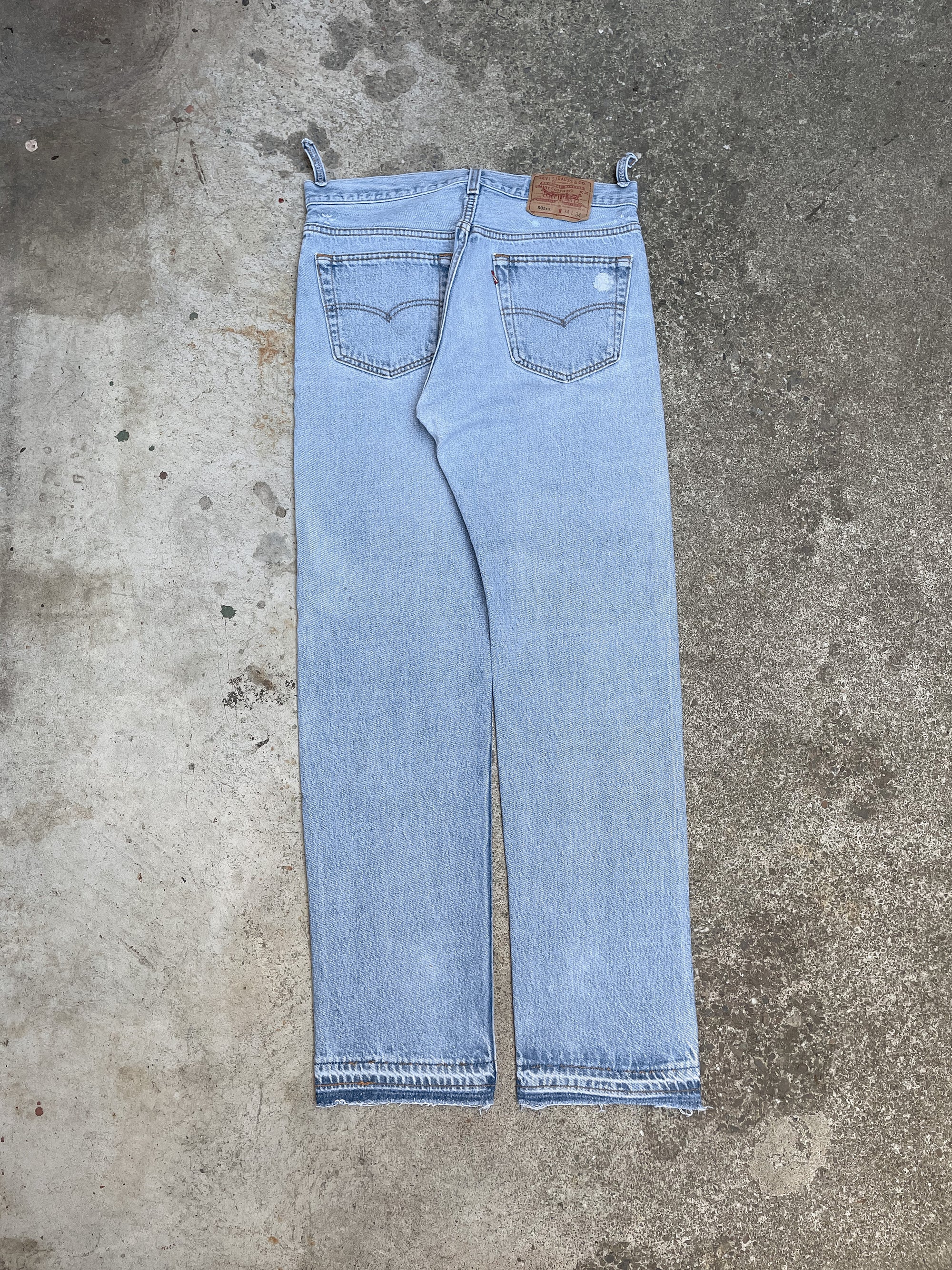 1990s Levi’s Faded Blue 501XX Released Hem (31X30)