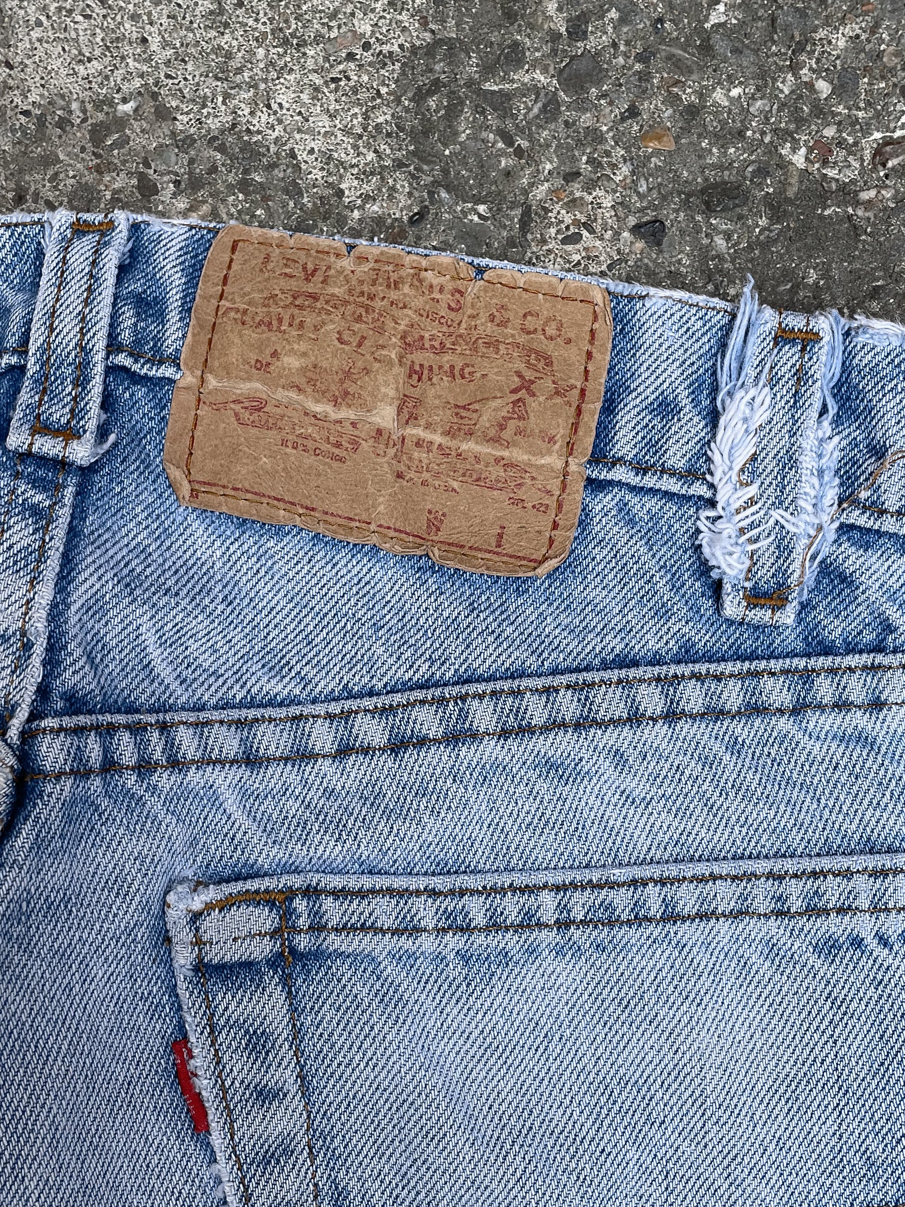 1980s Levi’s Painted Faded Blue Released Hem Denim (28X30)