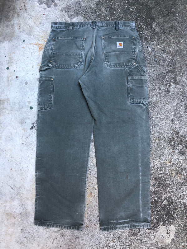 Carhartt B01 Moss Green Double Front Knee Work Pants (33X28)