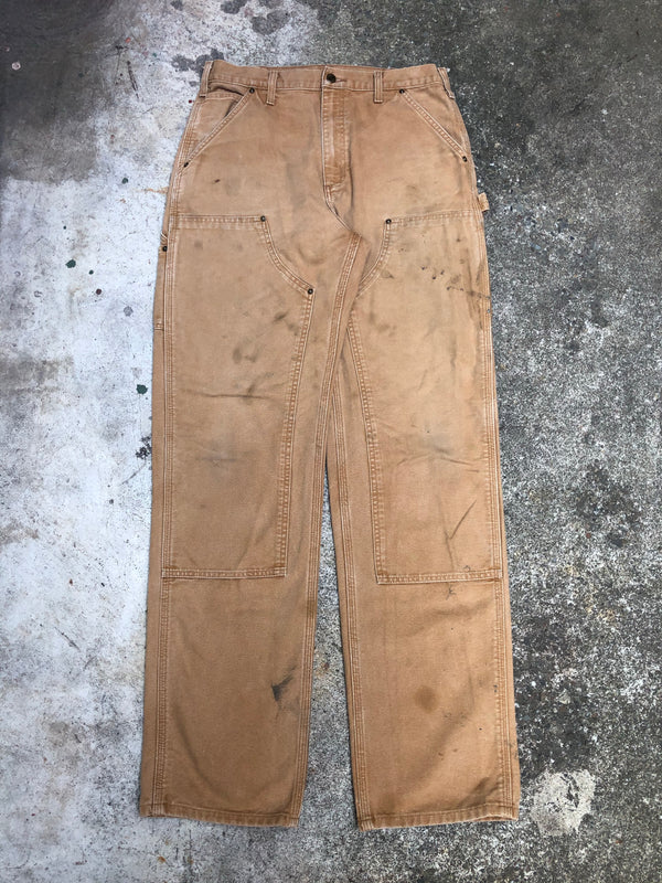 Carhartt B136 Tan Double Front Knee Work Pants (32X35)