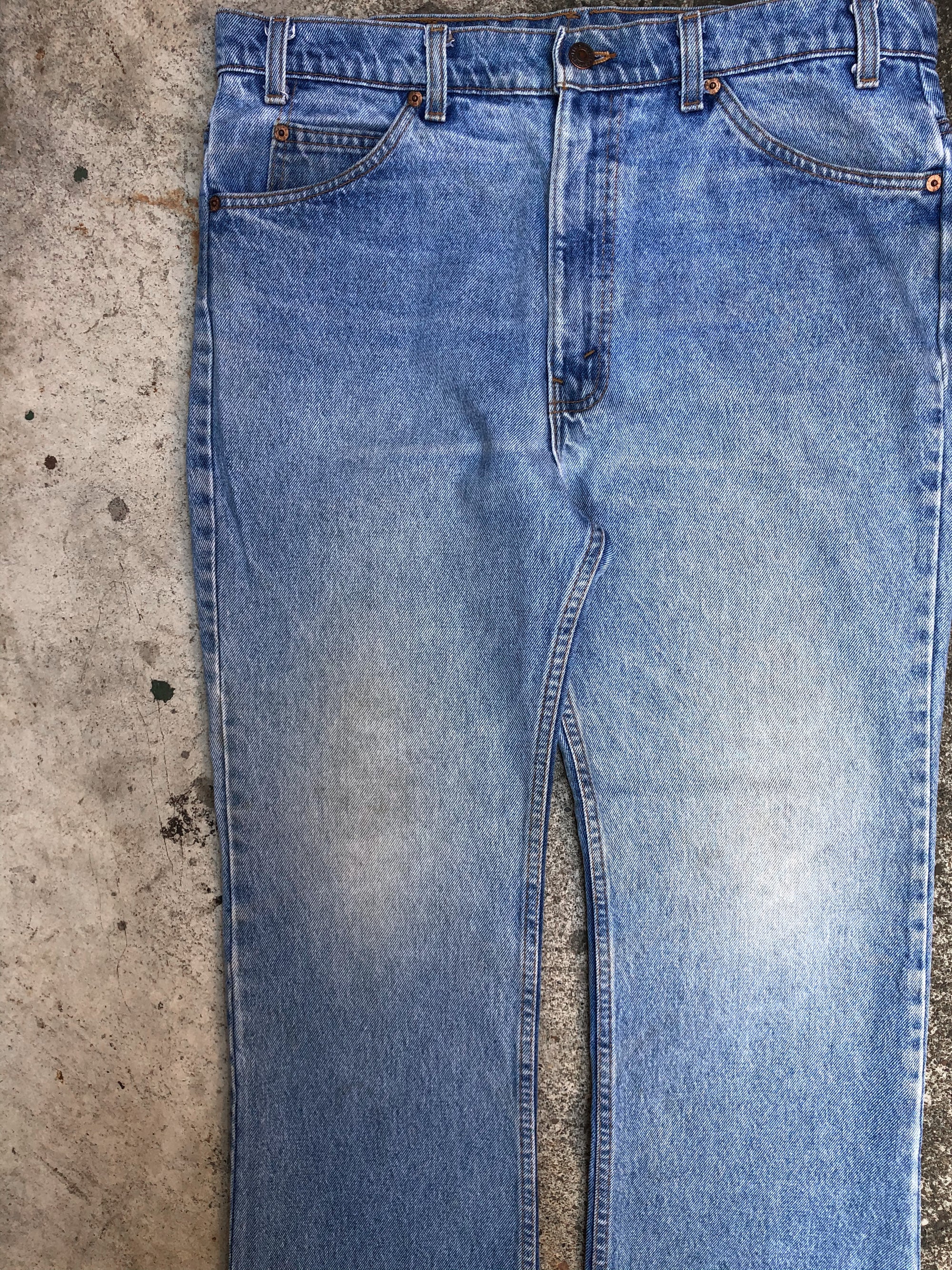 1990s Orange Tab Levis Faded Blue 517 (35X27)