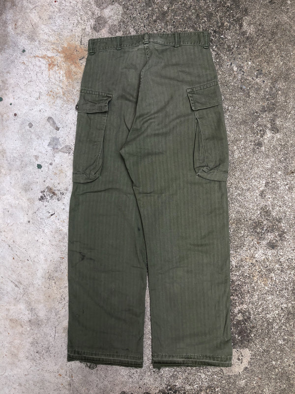 1950s WWII Faded US Army 13 Star Cargo Field Pants (28X27)