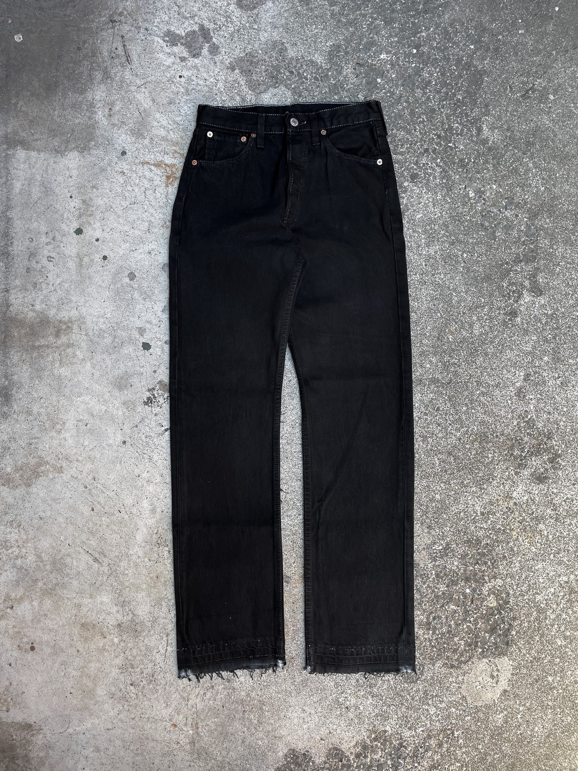 1990s Levis Black Overdye 501 Released Hem (26X30)