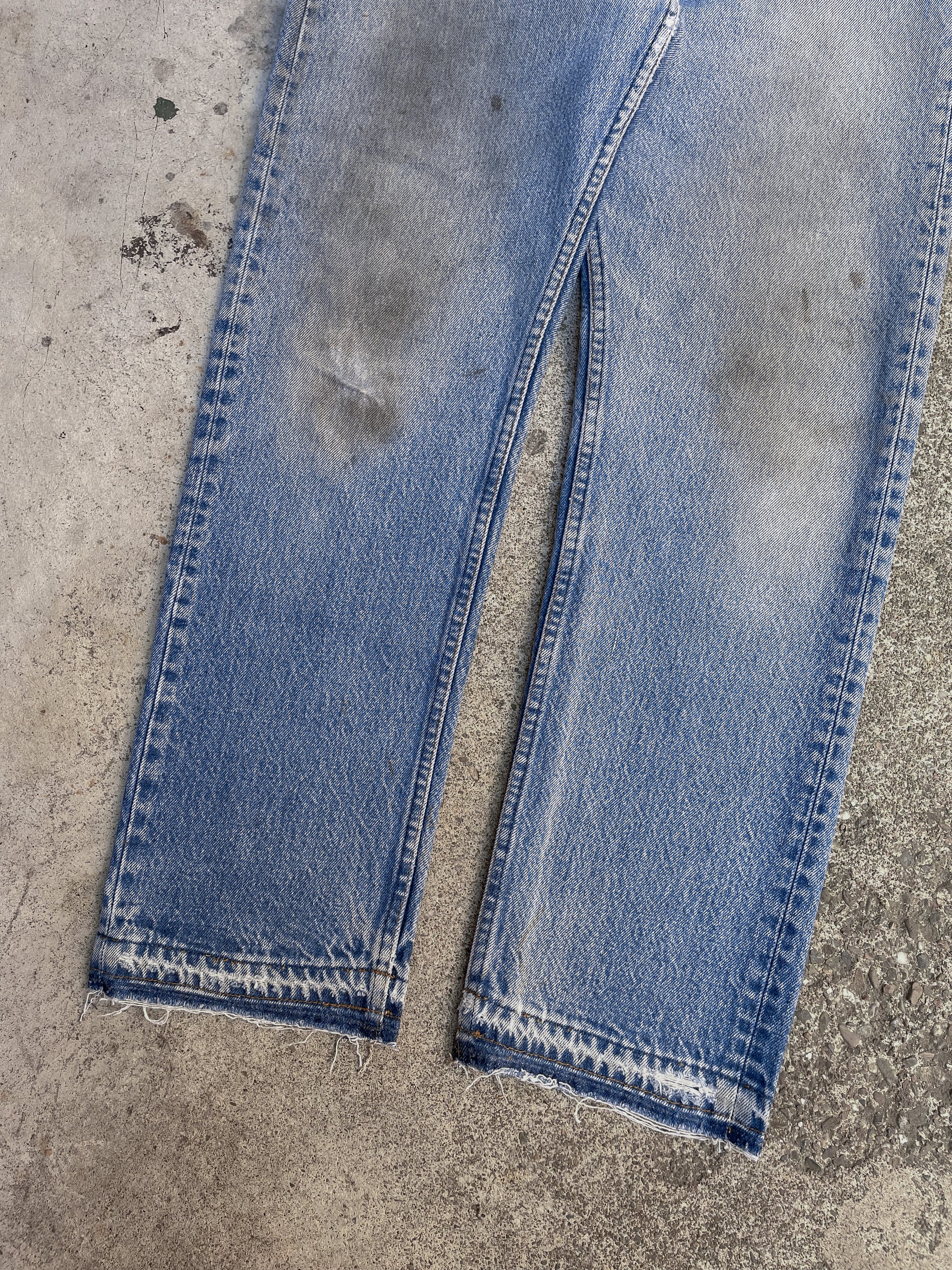 1980s Levi’s Repaired Faded Blue 501 Released Hem (29X28)