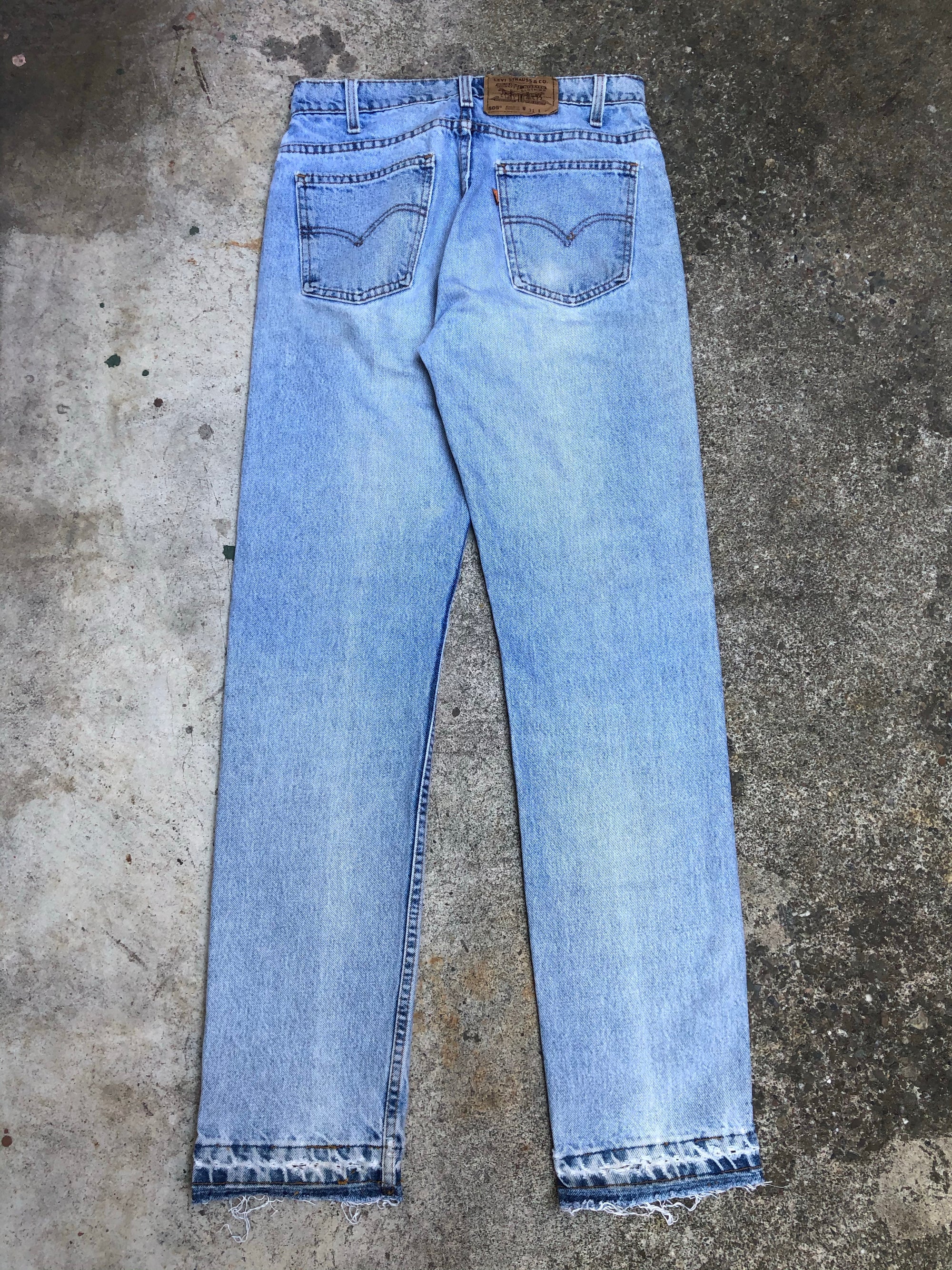 1990s Orange Tab Levis 505 Faded Blue Released Hem (29X32)