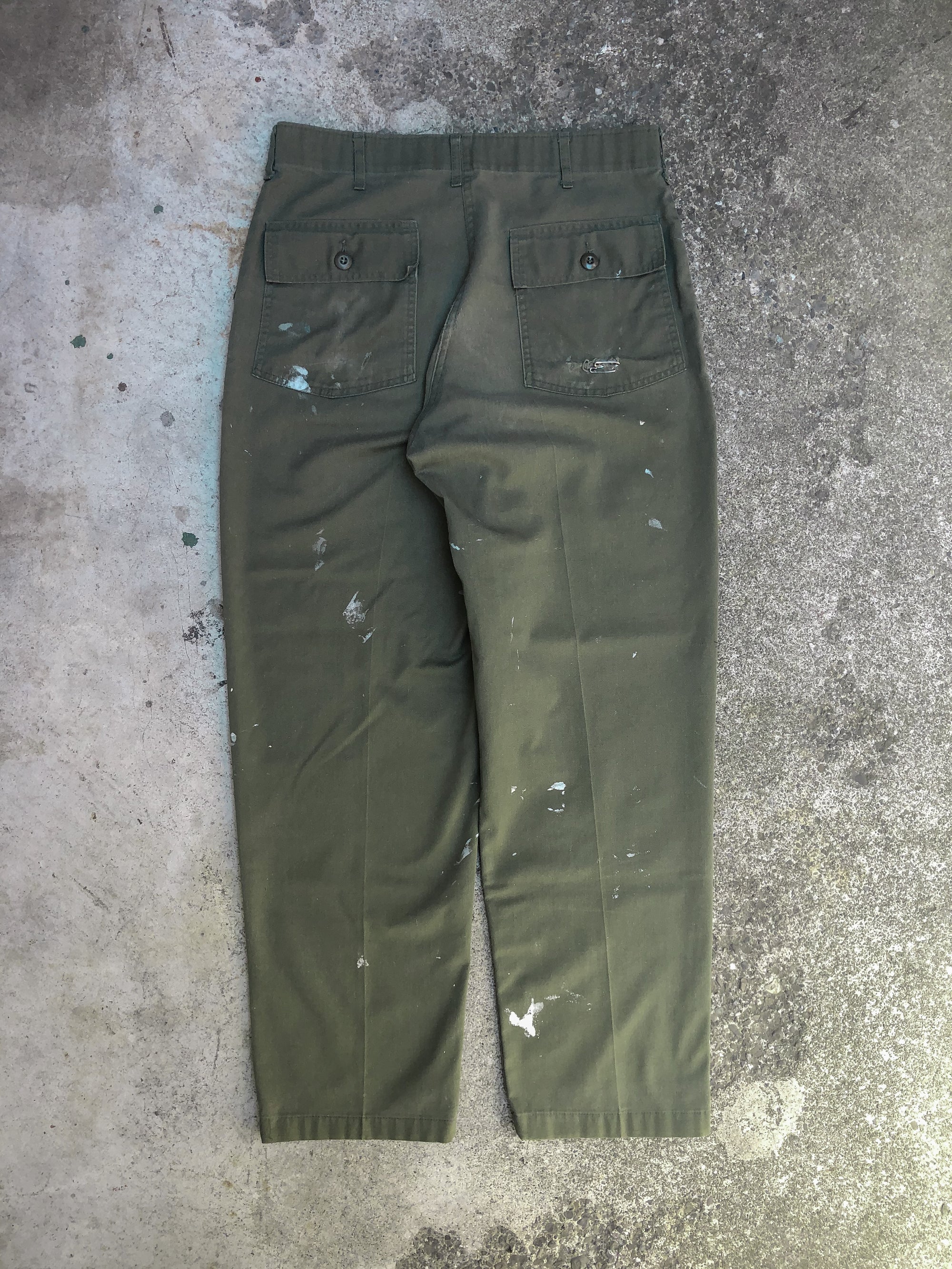 1980s Painted Faded OG-507 Military Pants (33X29)