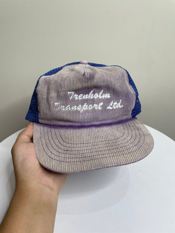 1990s “Trenholm Transport” Sun Faded Corduroy Trucker Hat