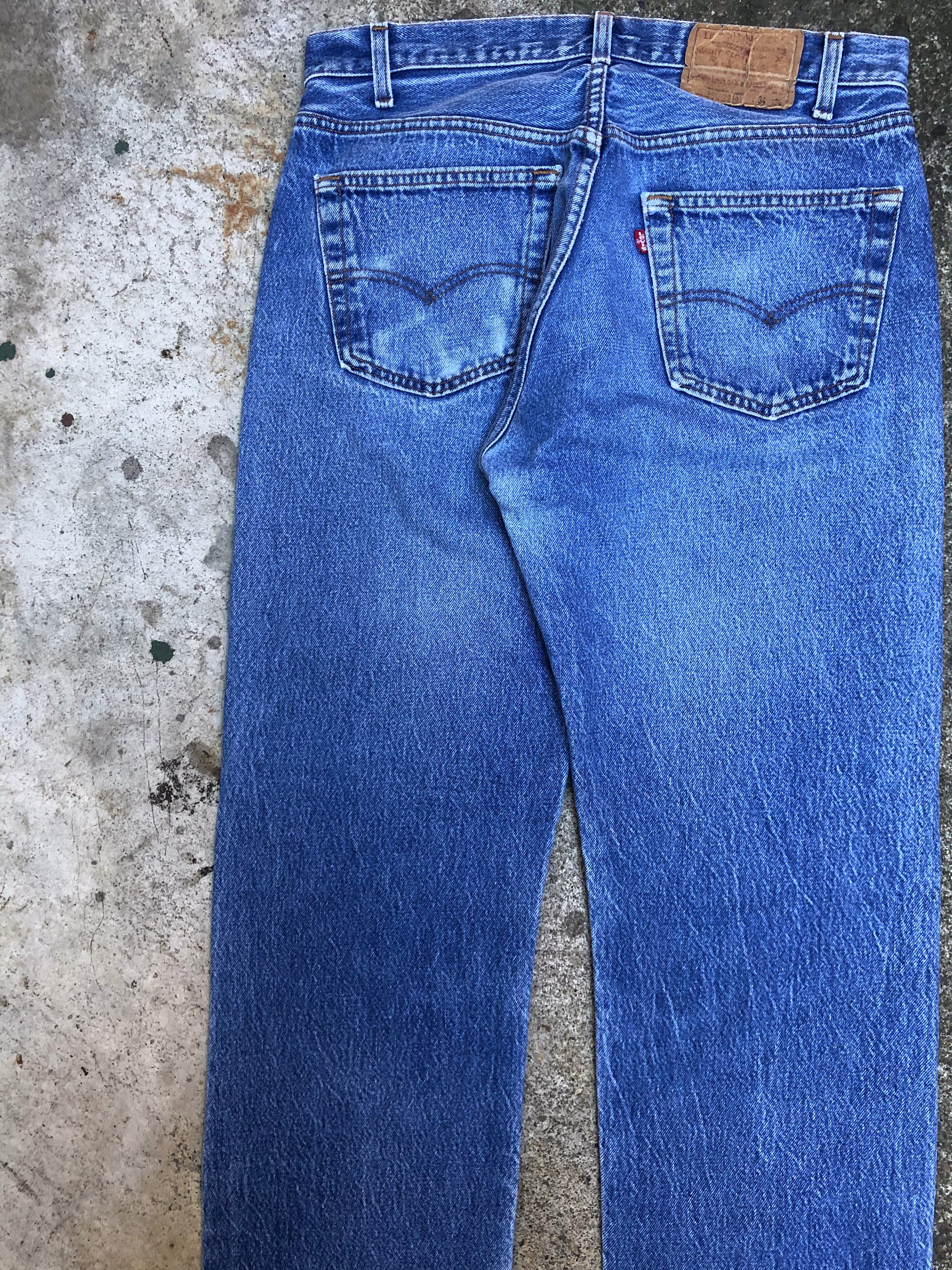 1980s Levis Repaired Faded Blue 501 (32X31)