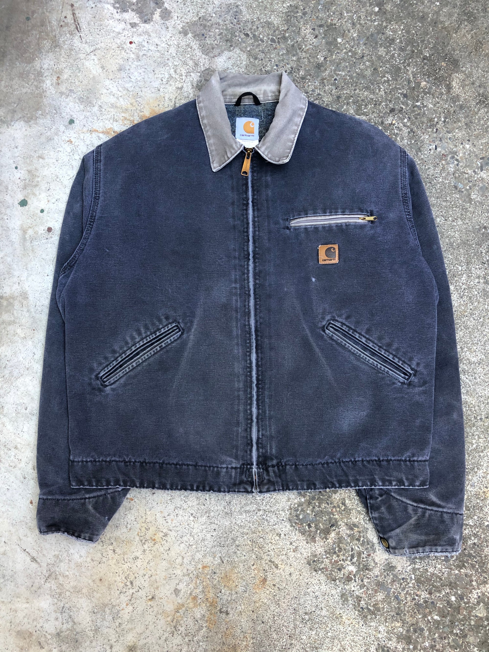 1990s Carhartt Faded Grey Lined Work Jacket