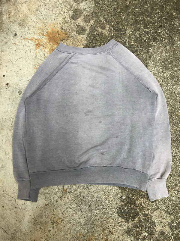 1980s Sun Faded Grey Blank Raglan Sweatshirt