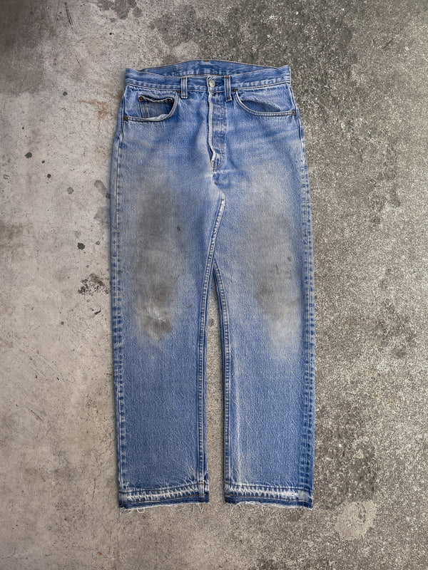 1980s Levi’s Repaired Faded Blue 501 Released Hem (29X28)