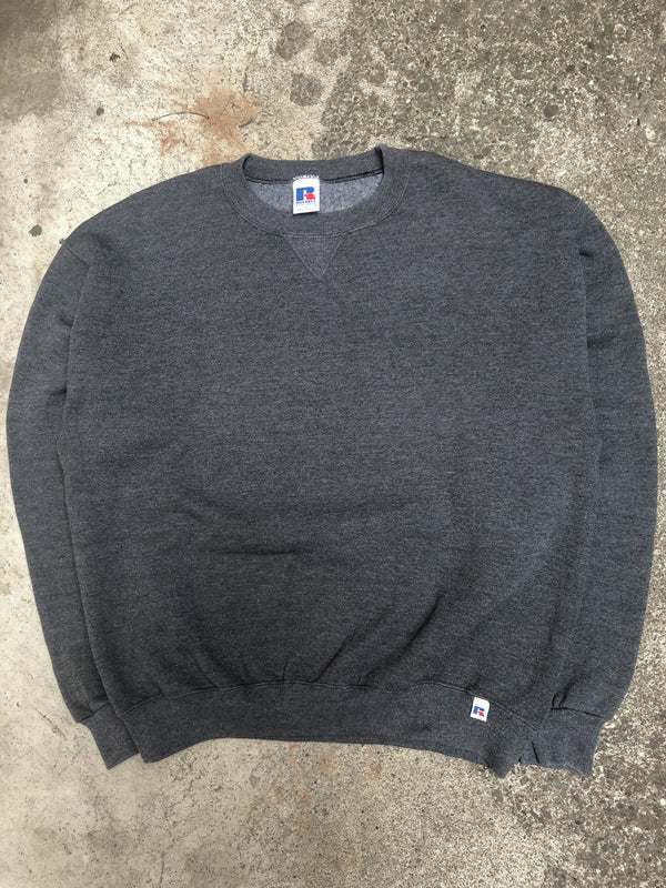 1990s Russell Charcoal Grey Blank Sweatshirt