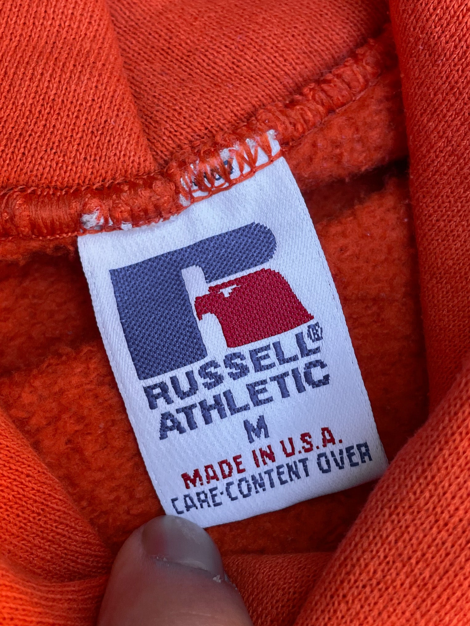 1990s Russell Orange Blank Hoodie