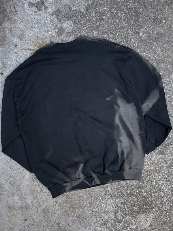 1990s Sun Faded Black Blank Sweatshirt