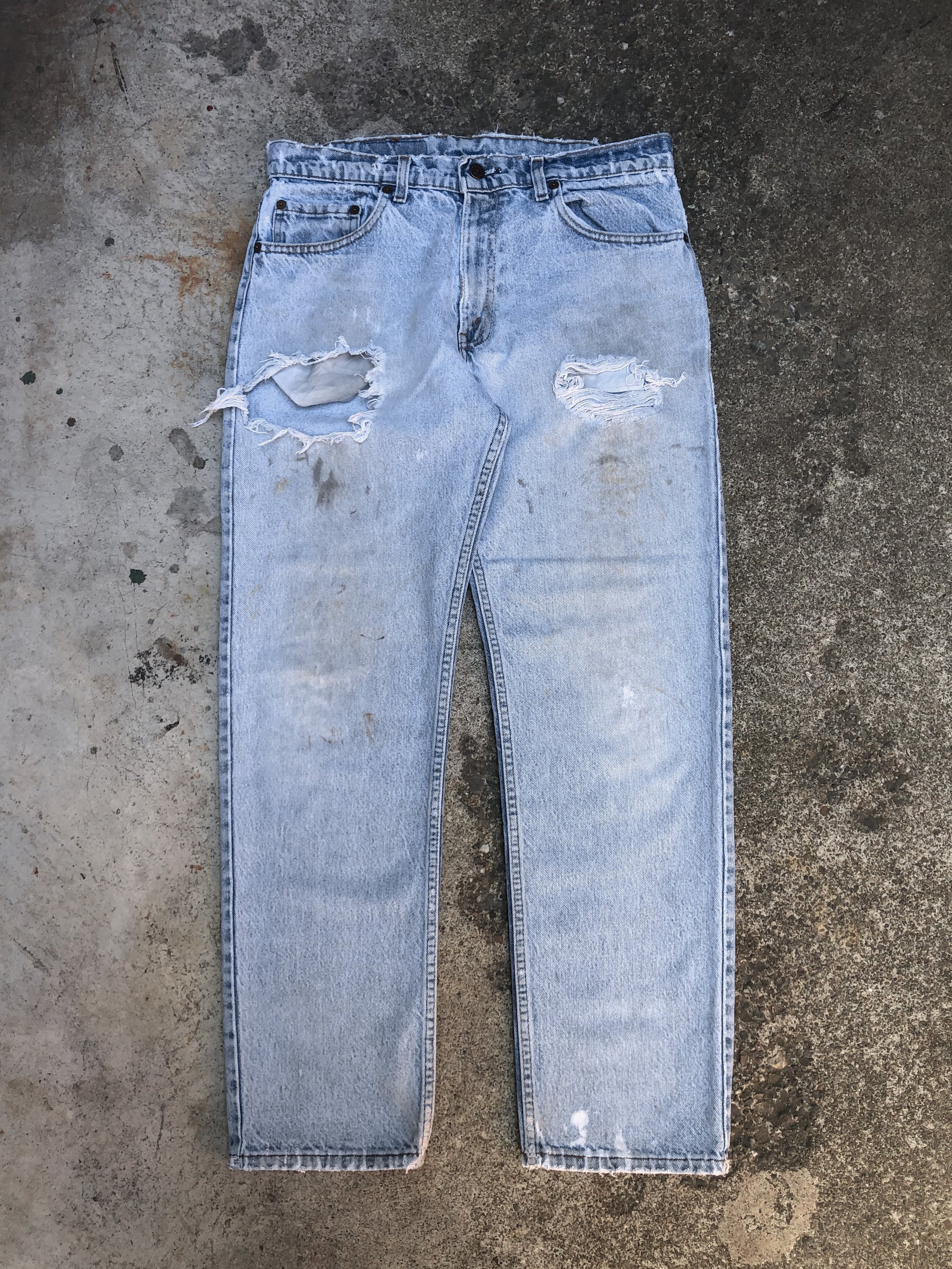 1980s/90s Levis Distressed Faded Blue Denim (33X29)